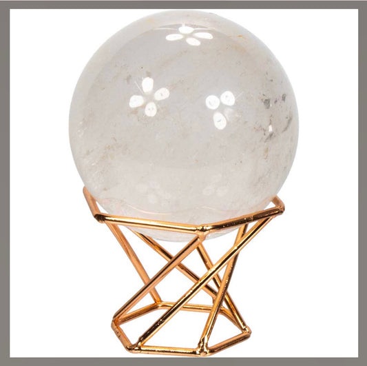 Copper Sphere Stand - Hourglass Holds and charges various size of crystal spheres