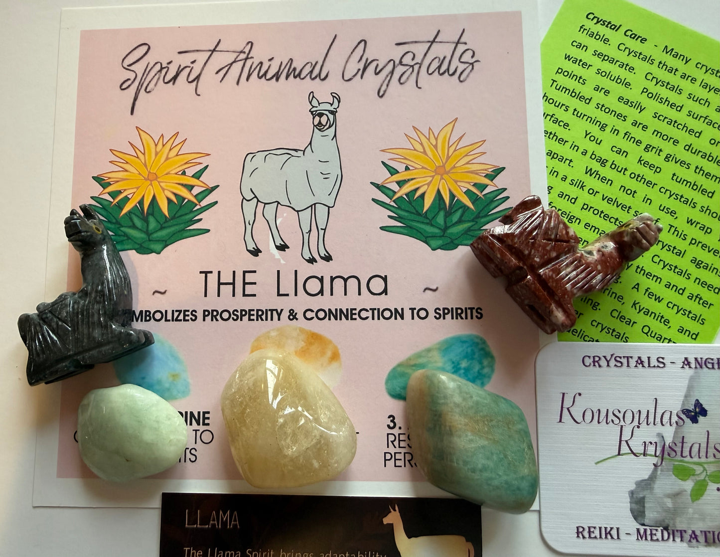 Spirit animal crystal gift set - The LLama