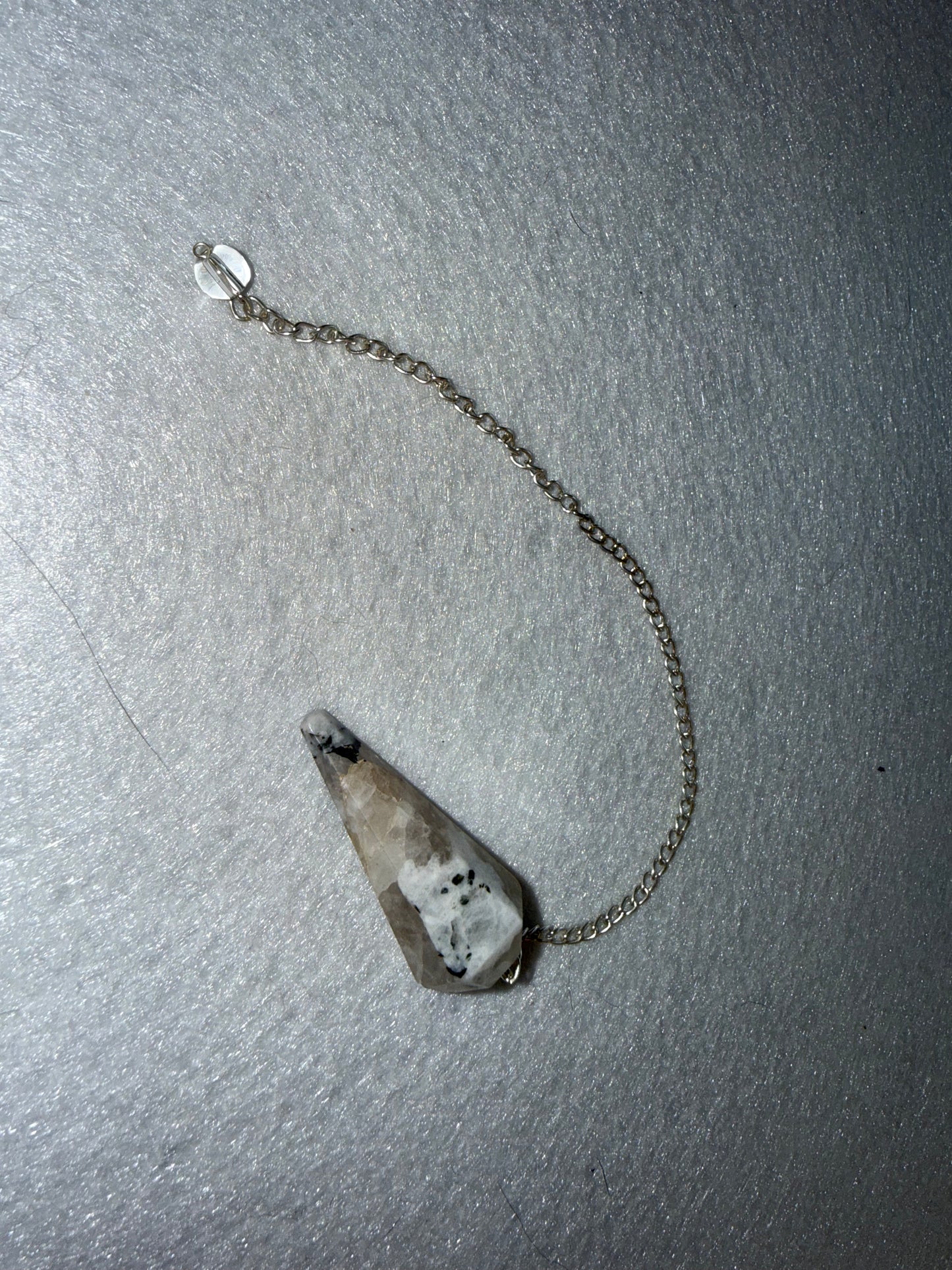 Beautiful Rainbow moonstone Pendulum for meditation, dowsing, Reiki etc