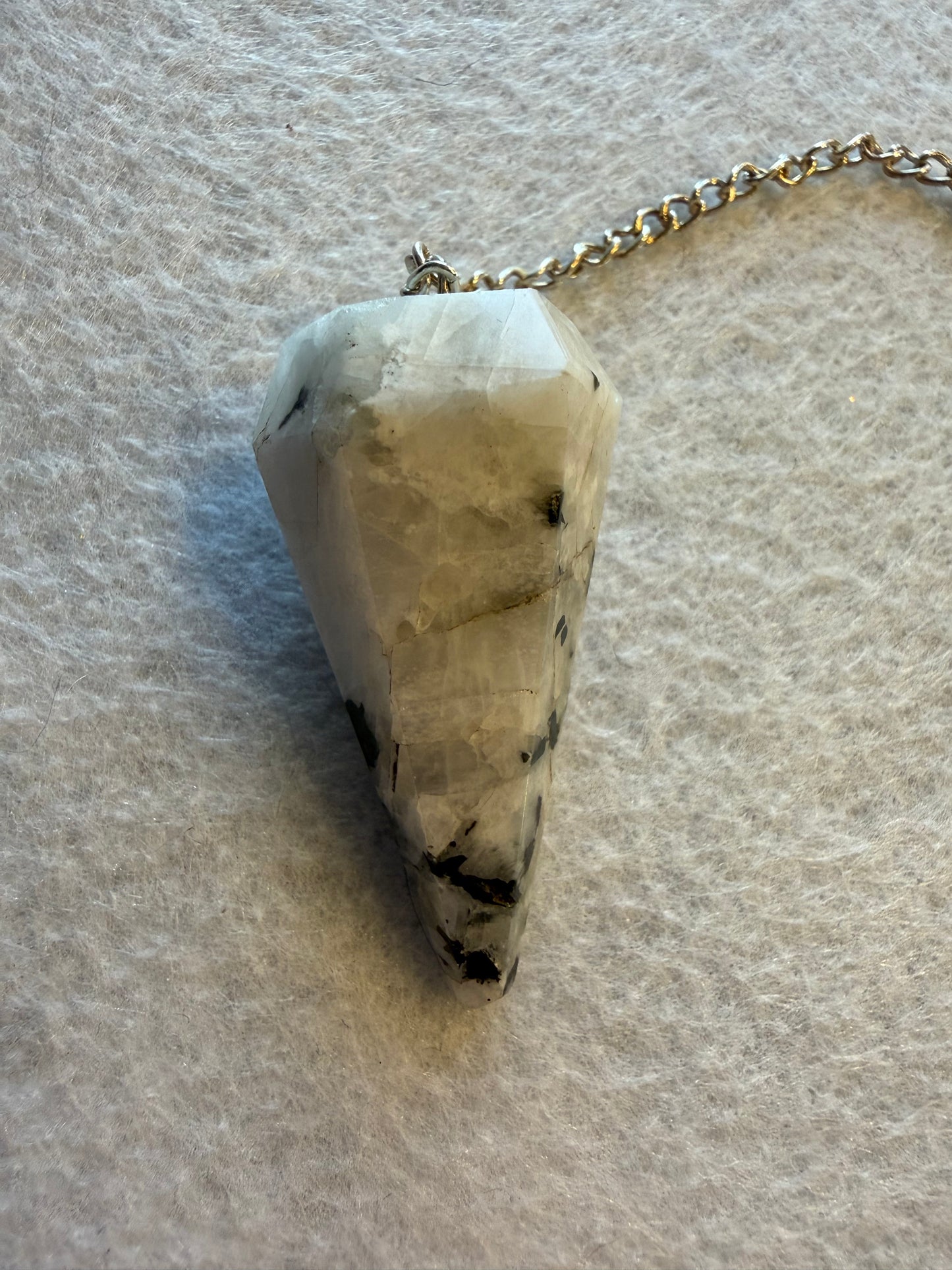 Beautiful Rainbow moonstone Pendulum for meditation, dowsing, Reiki etc