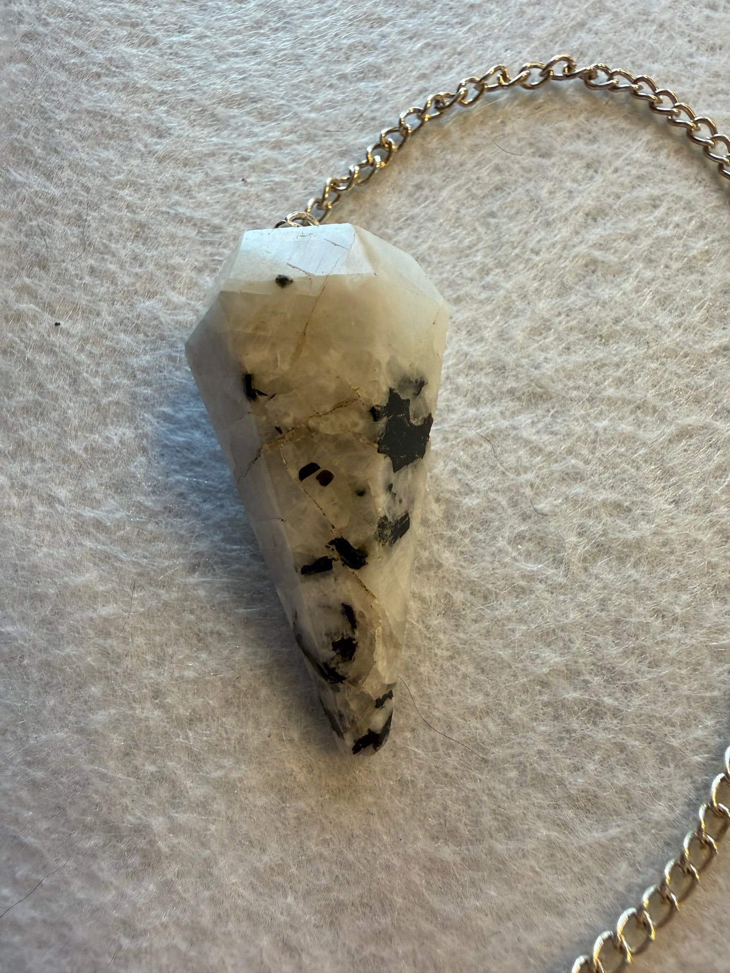 Beautiful Rainbow moonstone Pendulum for meditation, dowsing, Reiki etc