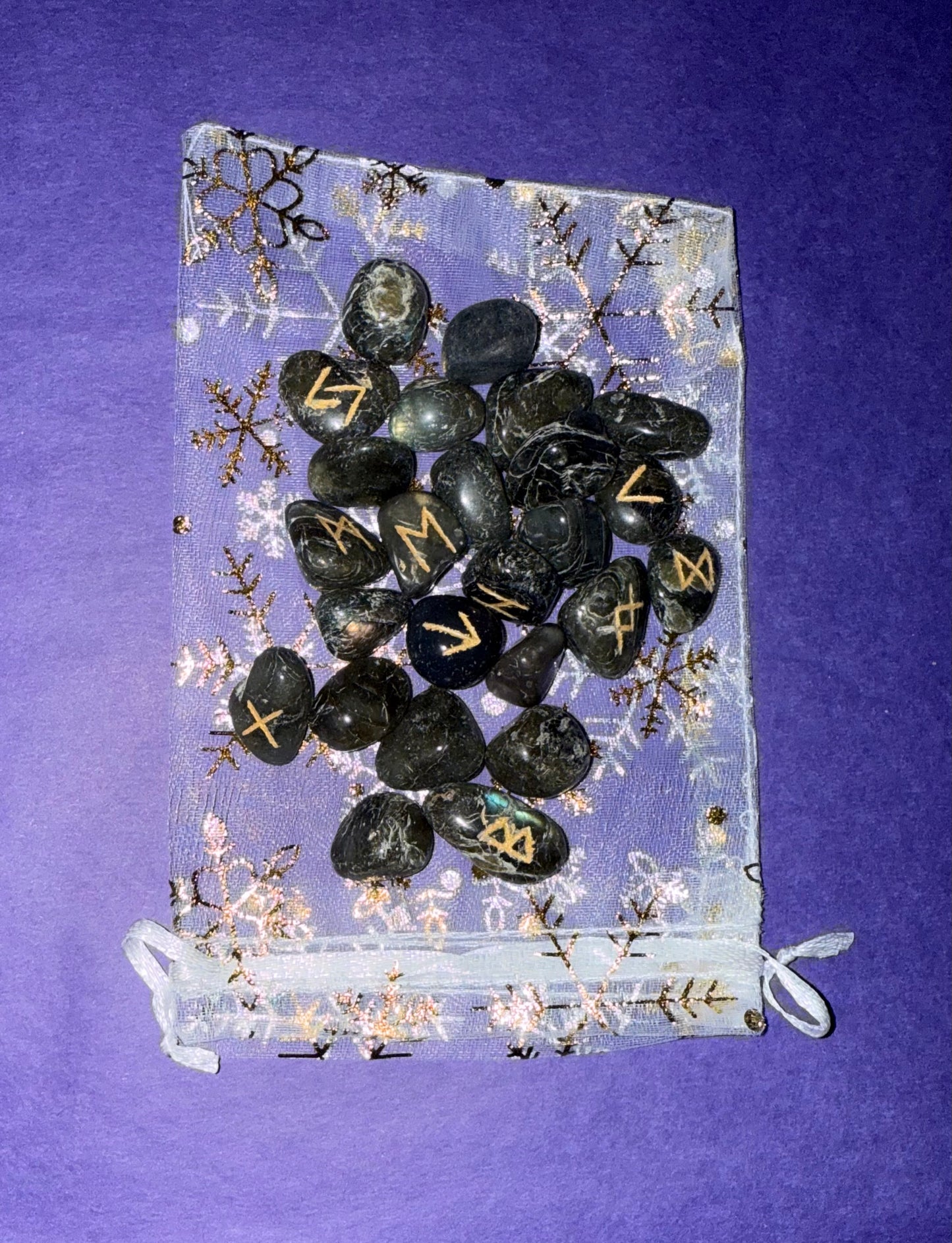 Magnificent Labradorite Runes Stones - 25 pieces