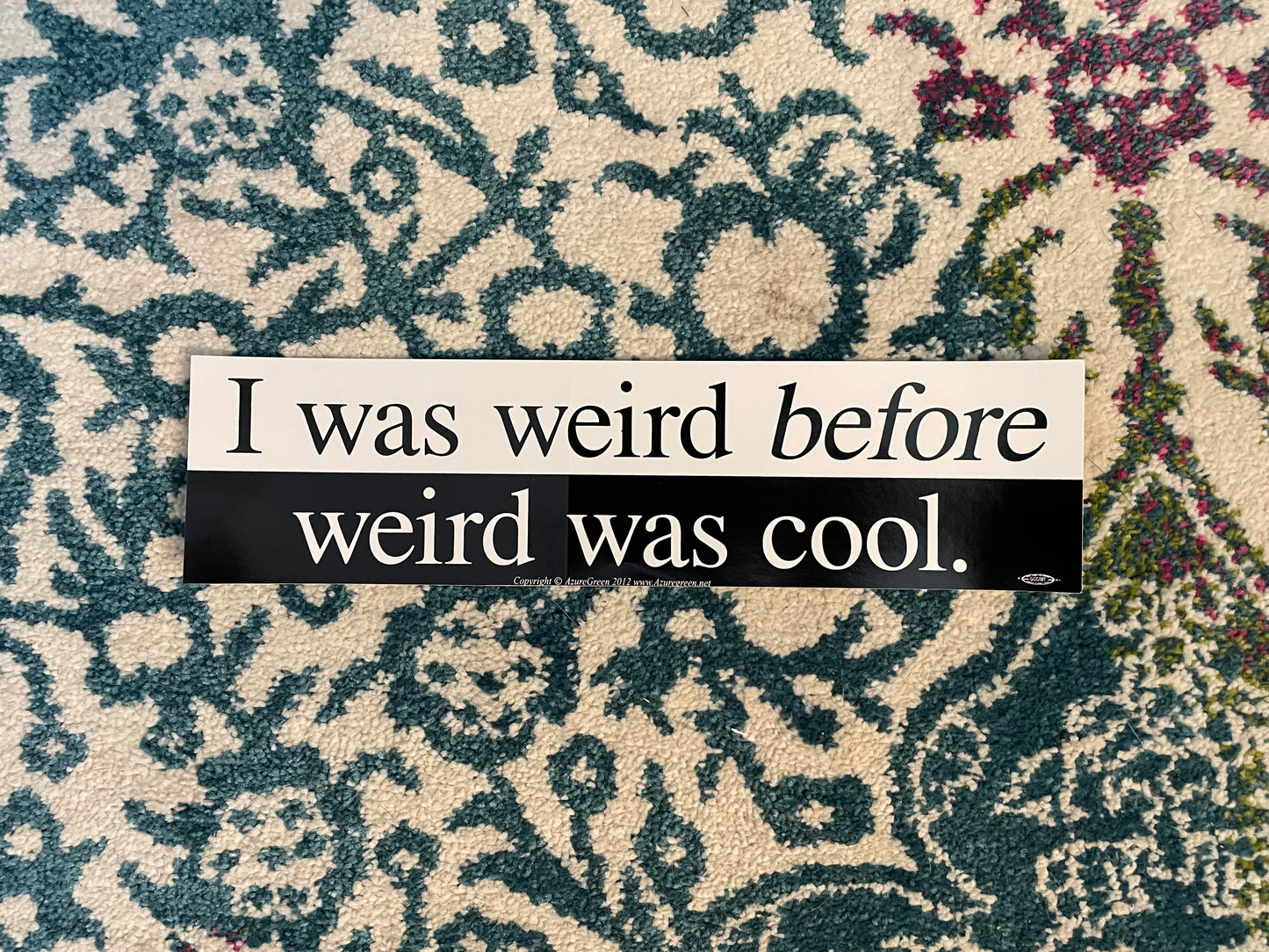 I Was Weird Before Weird Was Cool bumper sticker - 11" by 3"