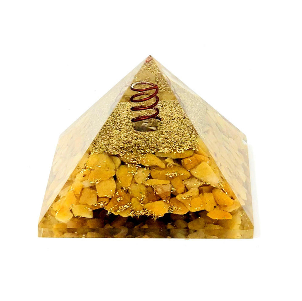 Solar Plexus Chakra orgonite -Yellow Aventurine 55-60mm Energy Pyramid