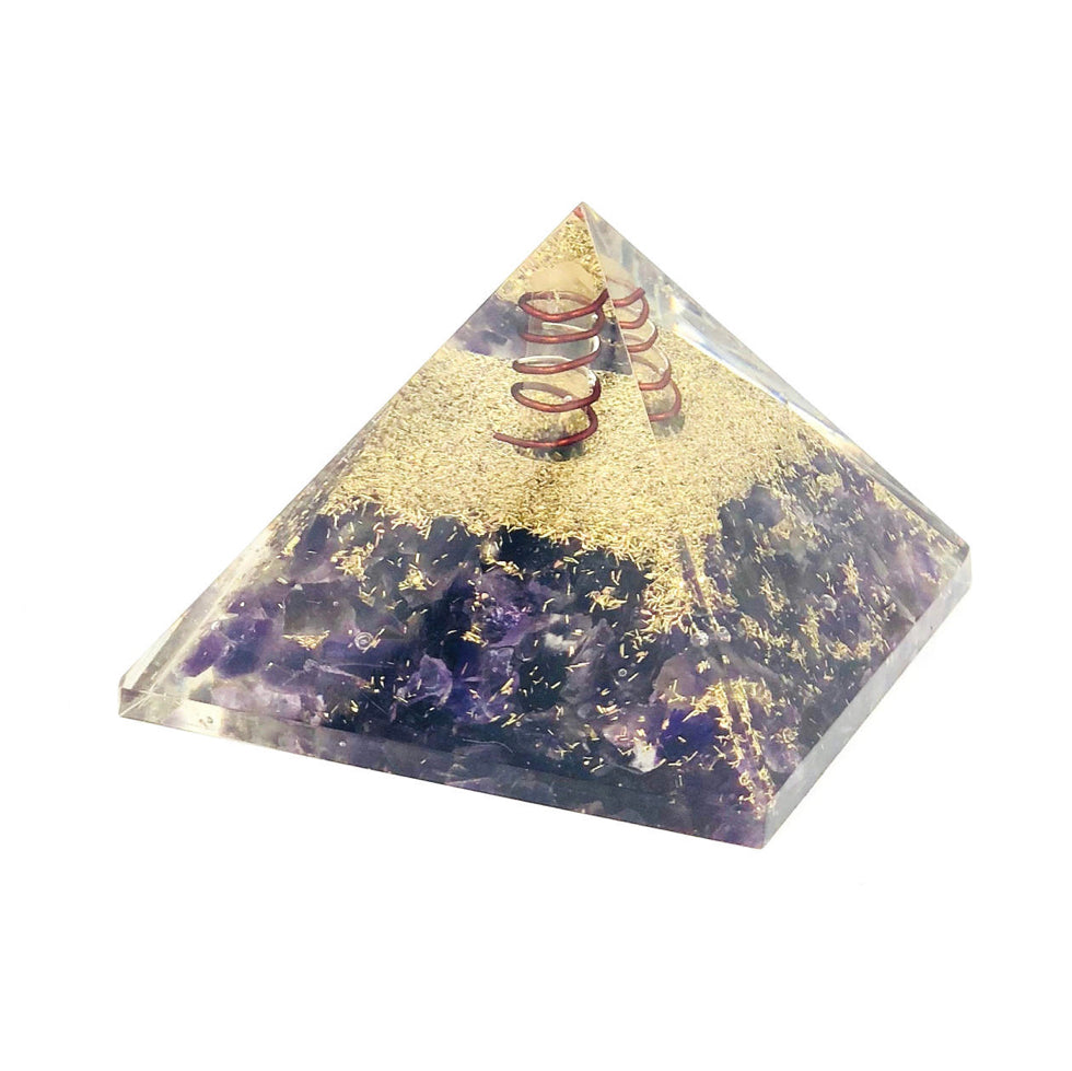 Crown Chakra Orgone with Amethyst 55-60mm Energy Pyramids