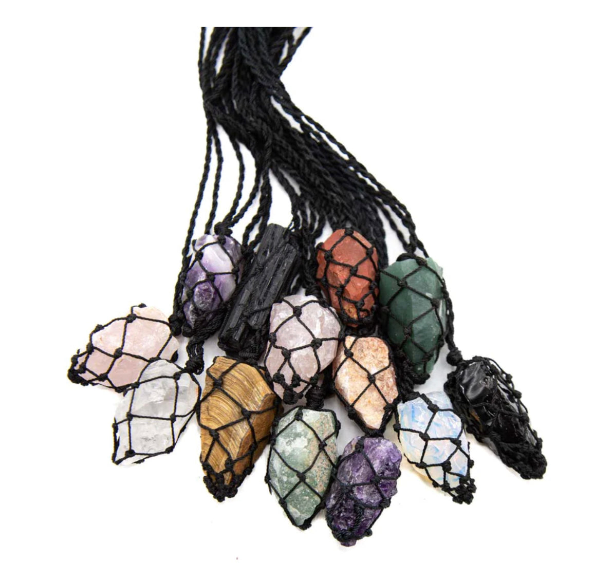 Uniquely crafted Hemp Macramé necklace with Amethyst crystal
