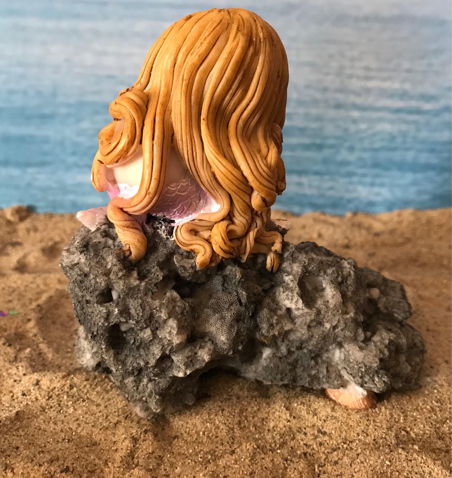 Beautiful miniature mermaid, coastal fairy garden mermaid, bench fairy accessories, bench theme fairy garden, mini mermaid