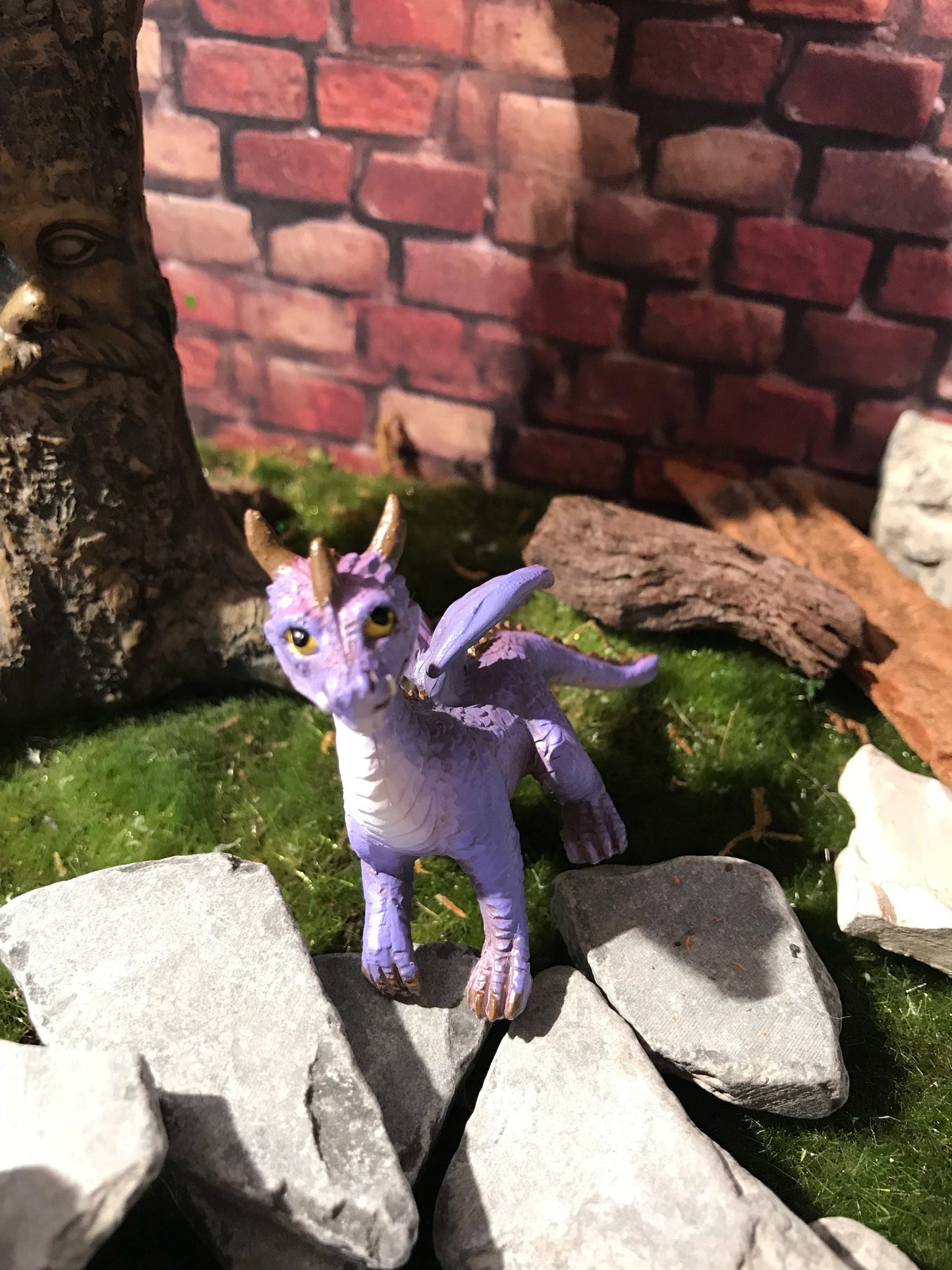 Miniature dragon, fairy garden dragon, Miniature purple dragon, Mystical miniatures, miniature garden dragon, gnome garden, fairy accessory