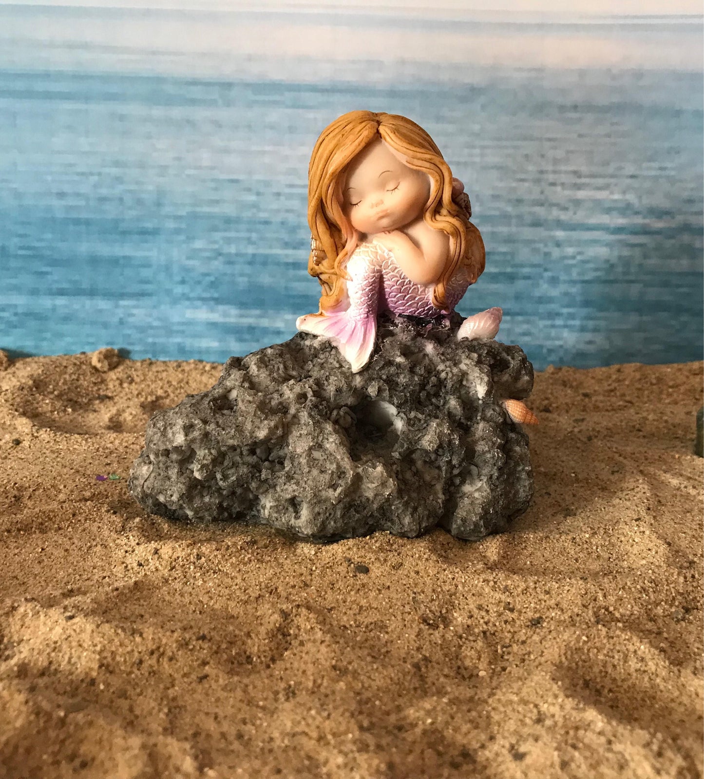 Beautiful miniature mermaid, coastal fairy garden mermaid, bench fairy accessories, bench theme fairy garden, mini mermaid