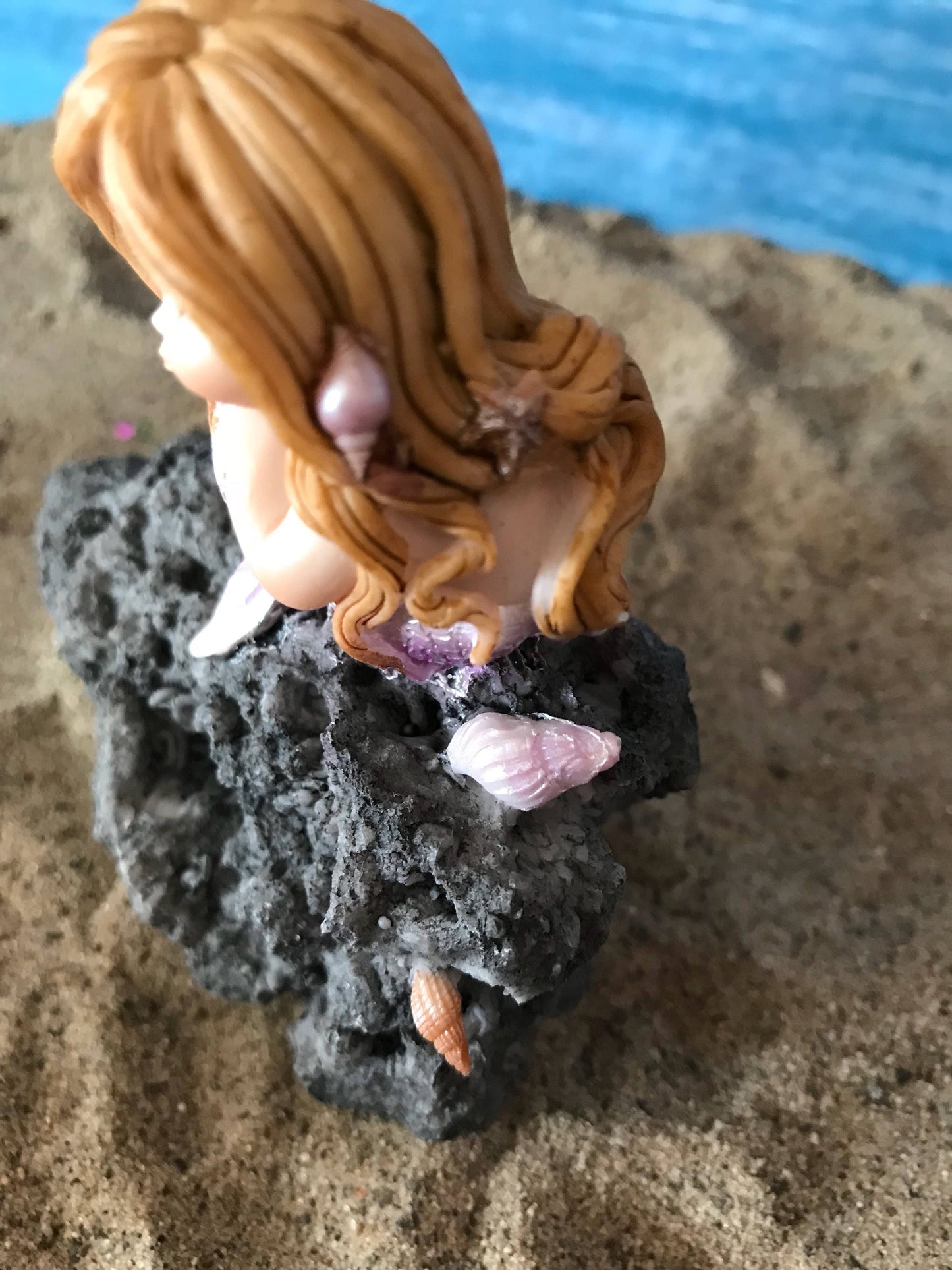 Beautiful miniature mermaid, coastal fairy garden mermaid, bench fairy accessories, bench theme fairy garden, mini mermaid