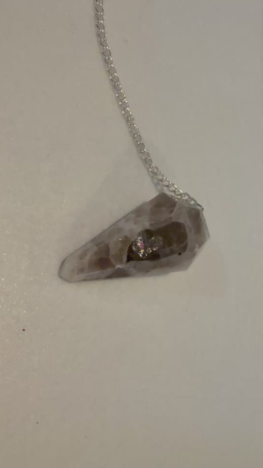 Beautiful Rainbow moonstone Pendulum for meditation, dowsing, Reiki etc