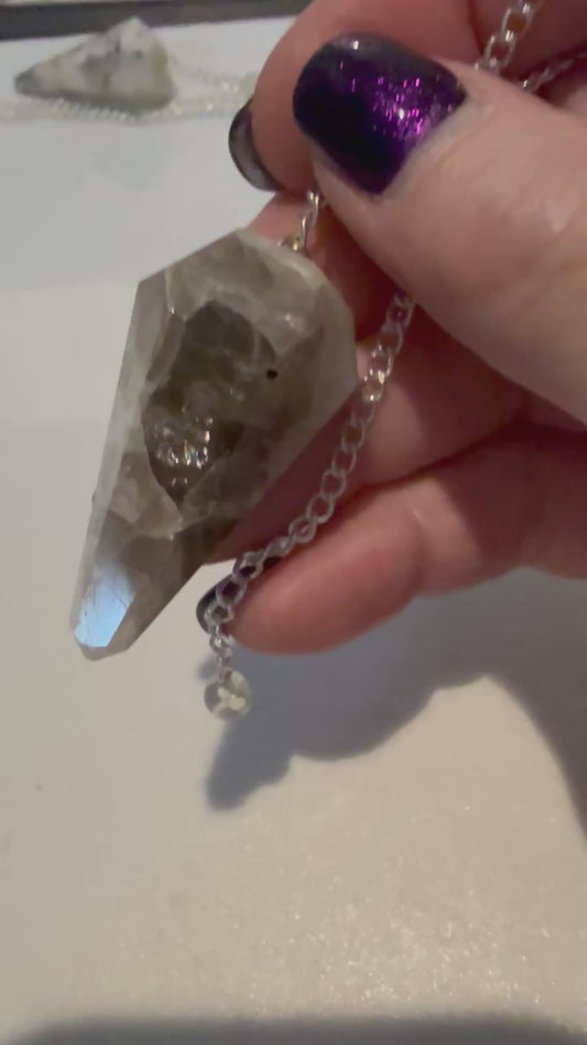 WOW! Rainbow moonstone Pendulum for meditation, dowsing, Reiki etc