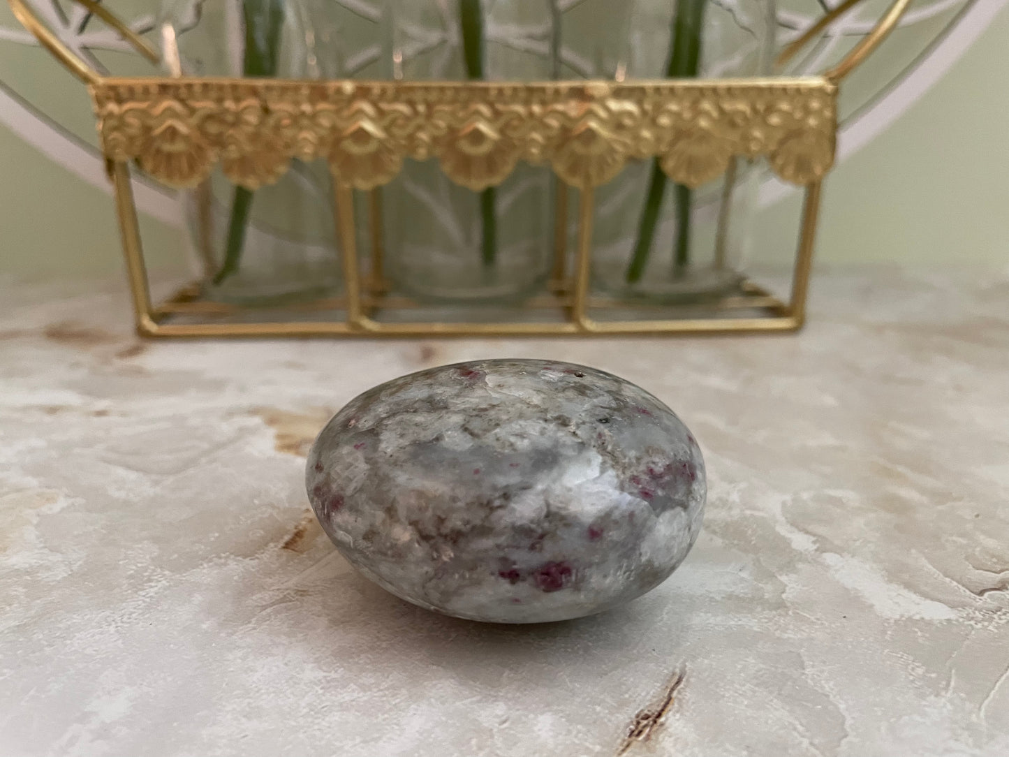 Beautiful Ruby in Feldspar Palm Stone