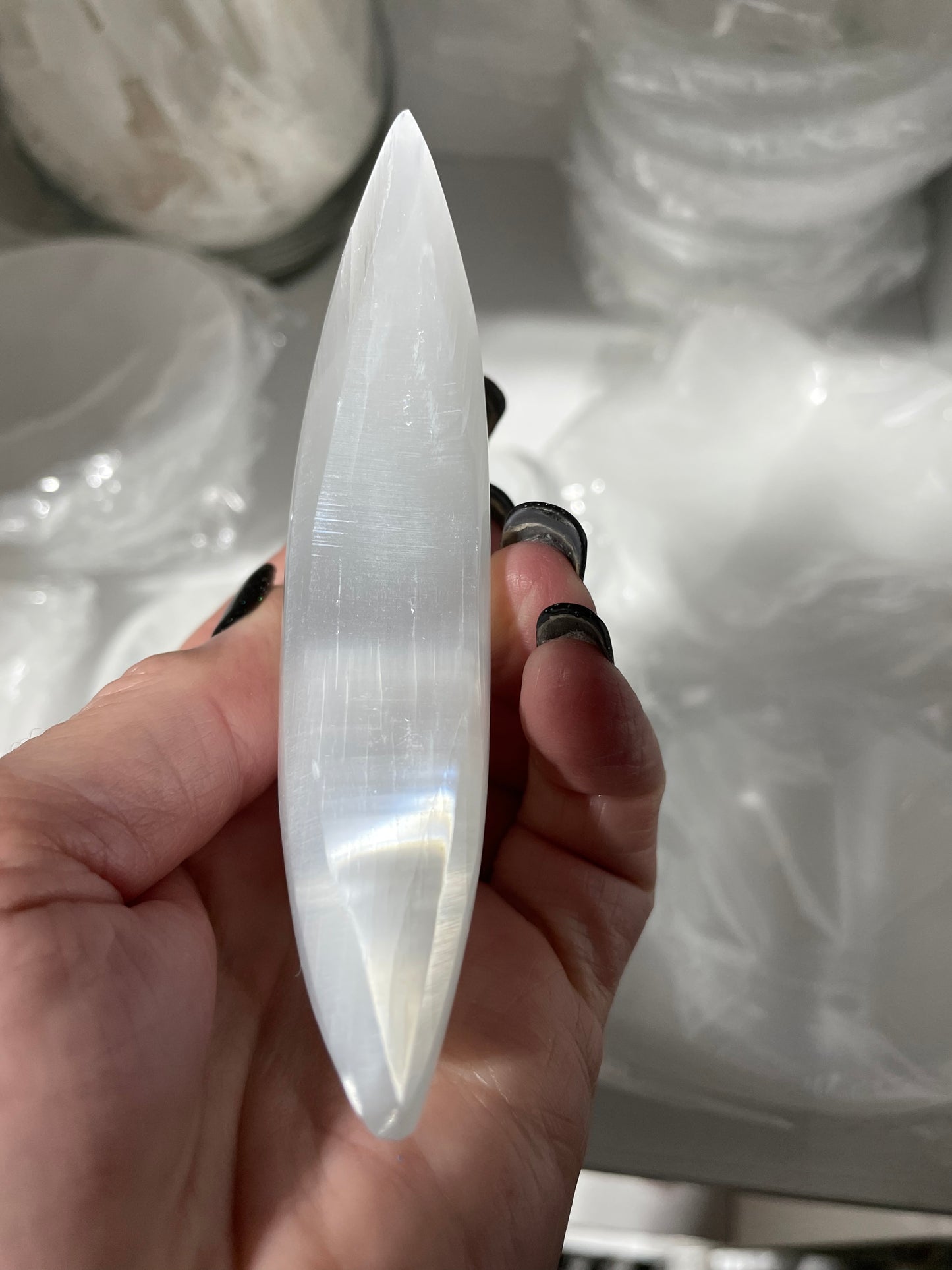 Selenite Puffed Moon