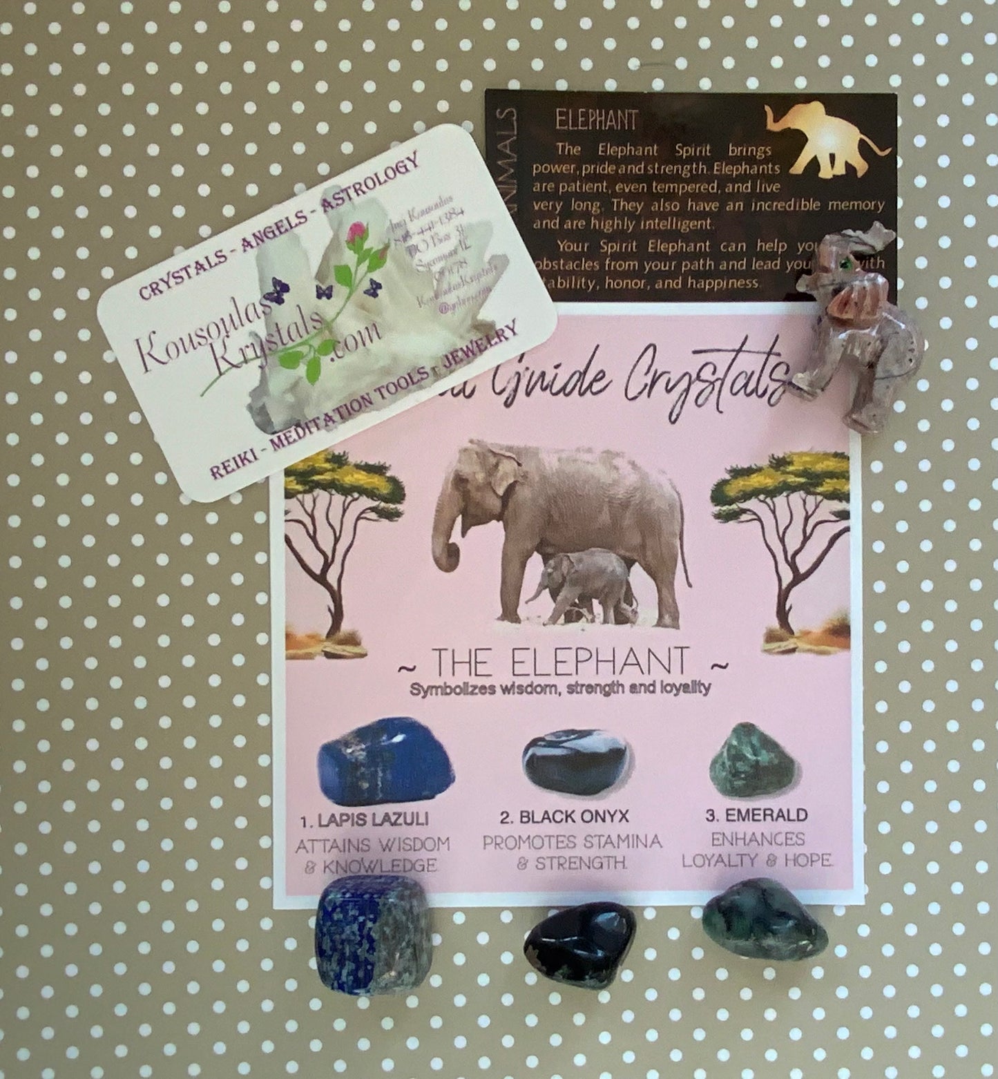Spirit animal crystal gift set - The Elephant