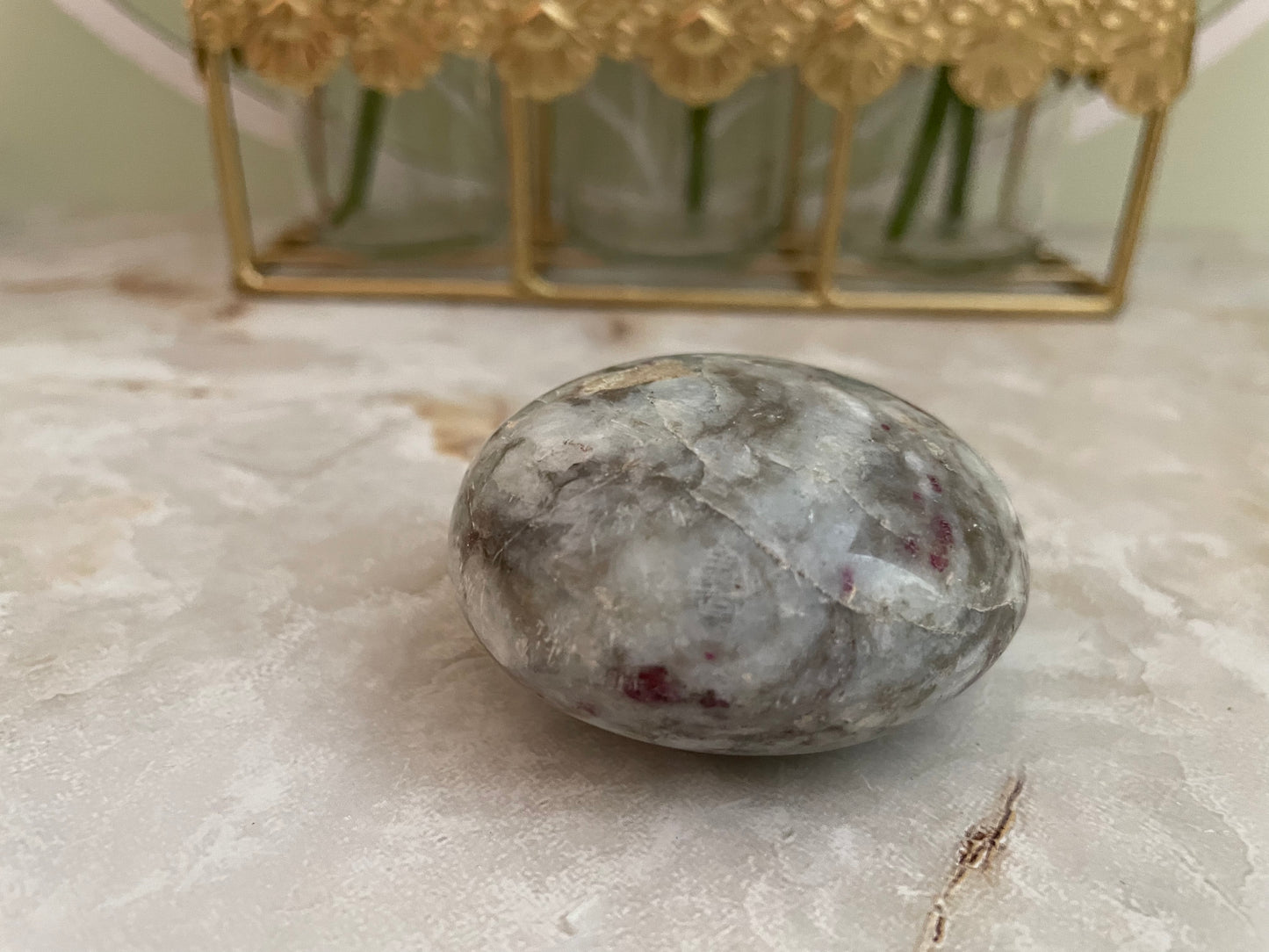 Beautiful Ruby in Feldspar Palm Stone