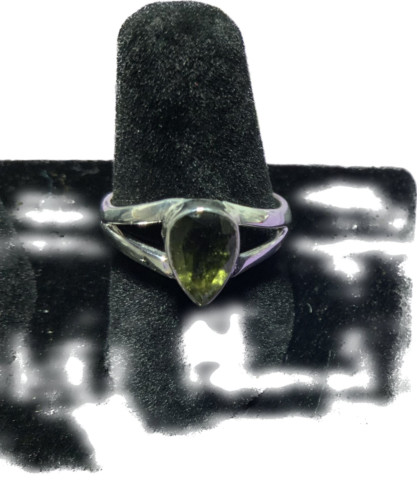 Moldavite Ring Size 7 - Teardrop