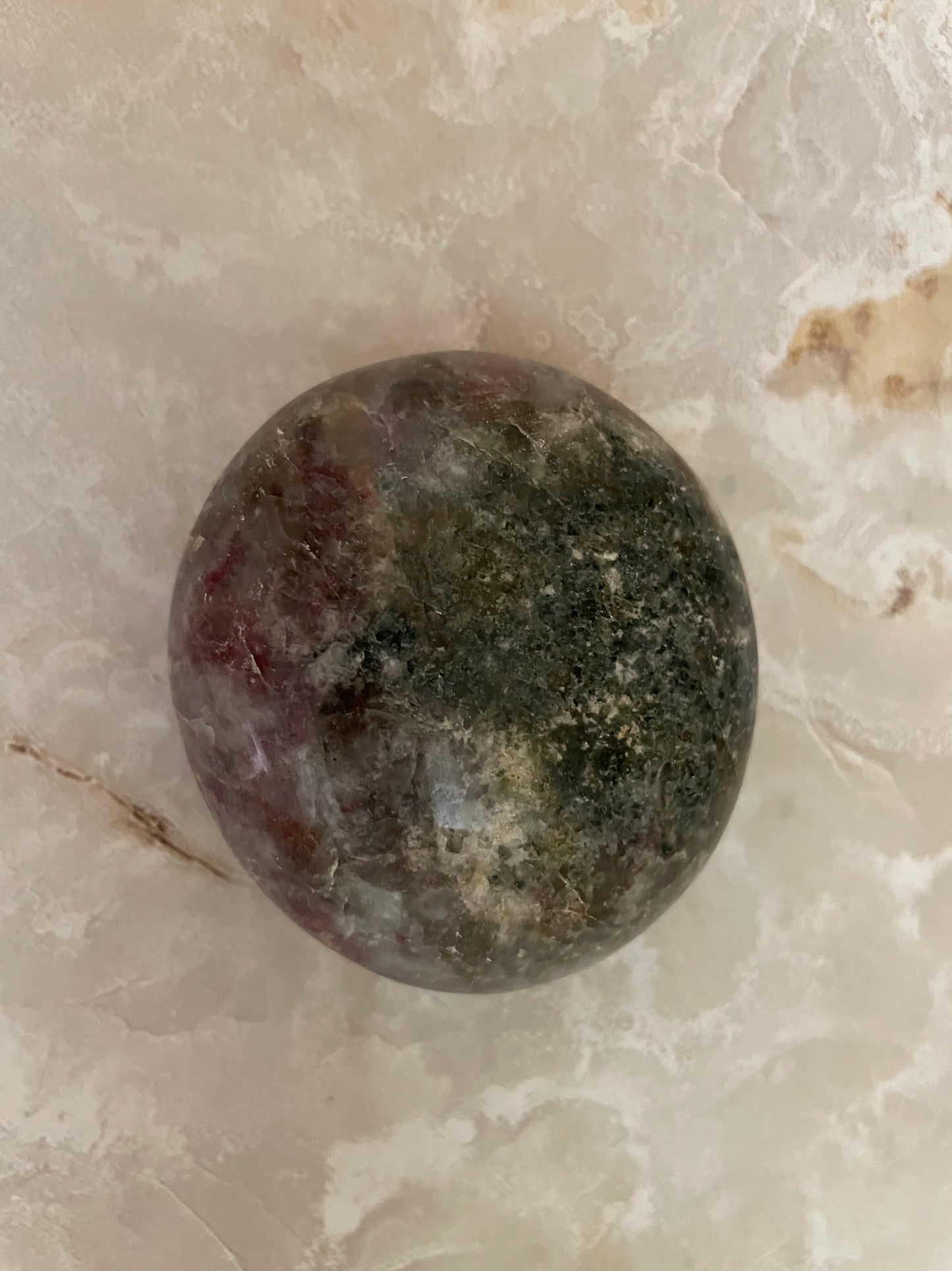 Beautiful Ruby in Feldspar Palm Stone