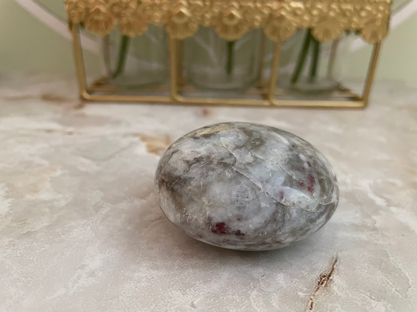 Beautiful Ruby in Feldspar Palm Stone