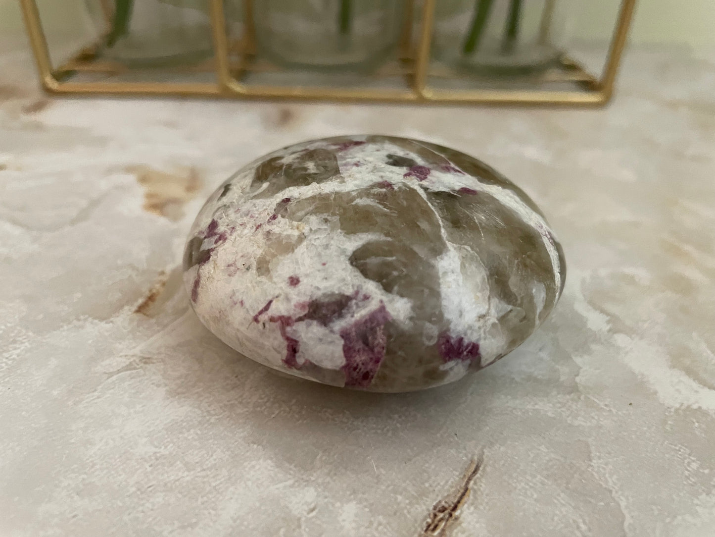 Beautiful Ruby in Feldspar Palm Stone