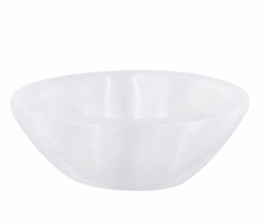 Medium Selenite  Gemstone Carving Small Bowl White Selenite 4.5-5”