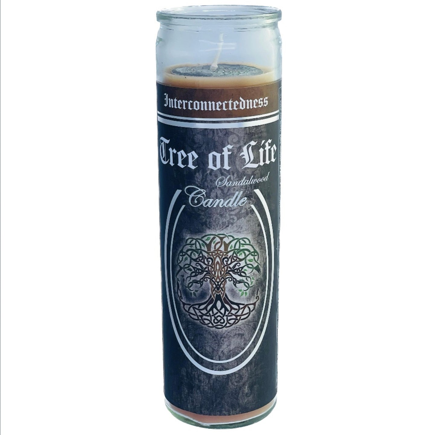 7 Day Glass Ritual Candle - Tree of Life - Sandalwood - 290 grams