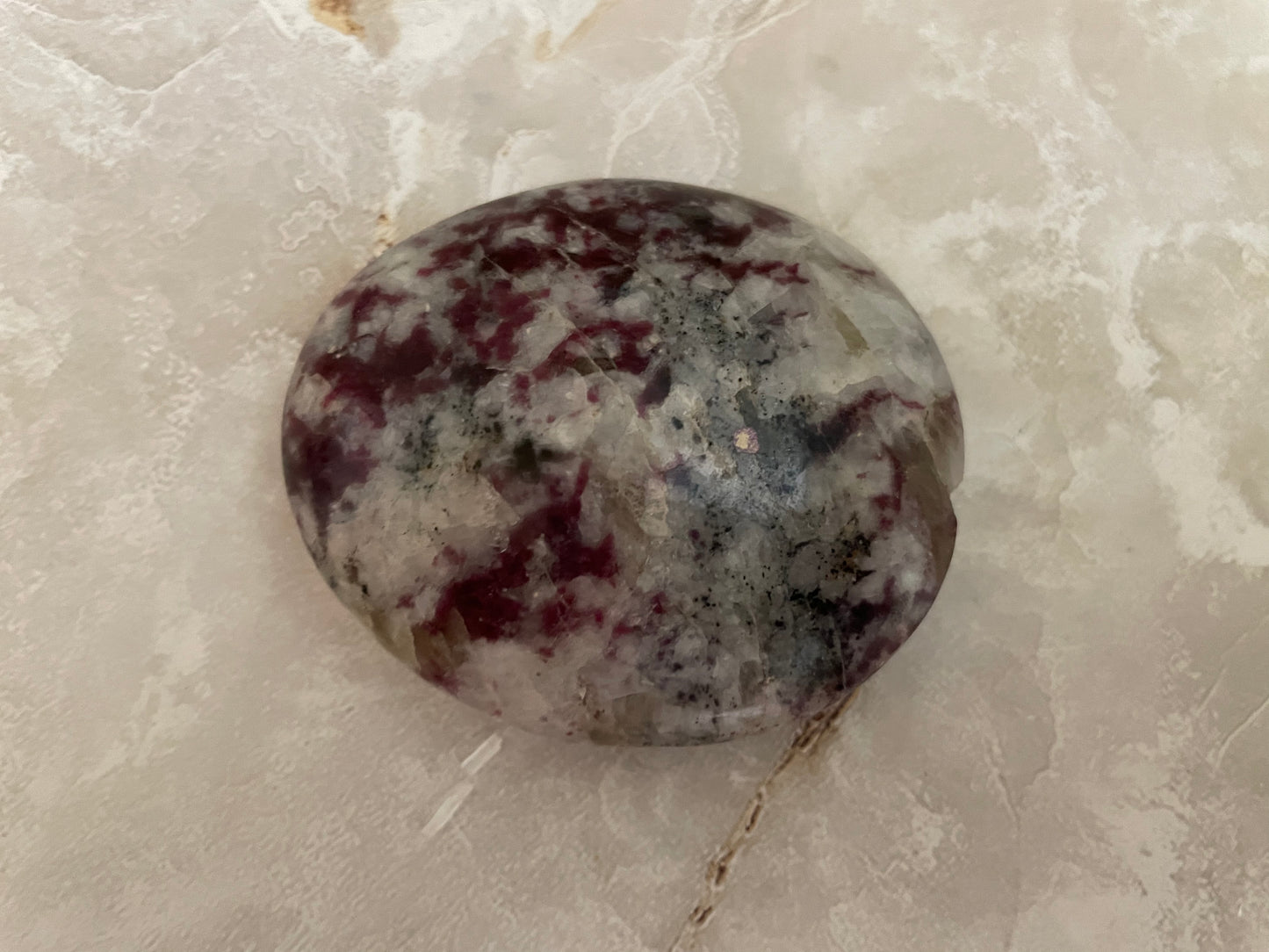 Beautiful Ruby in Feldspar Palm Stone