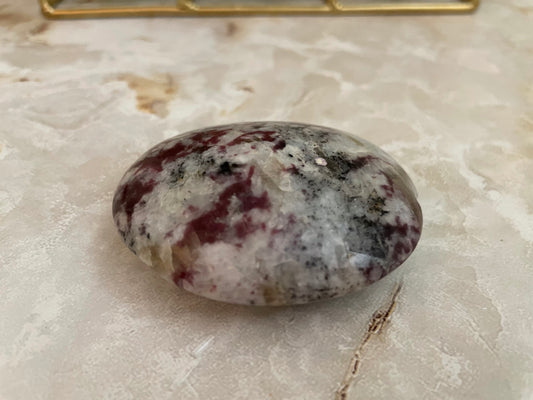 Beautiful Ruby in Feldspar Palm Stone