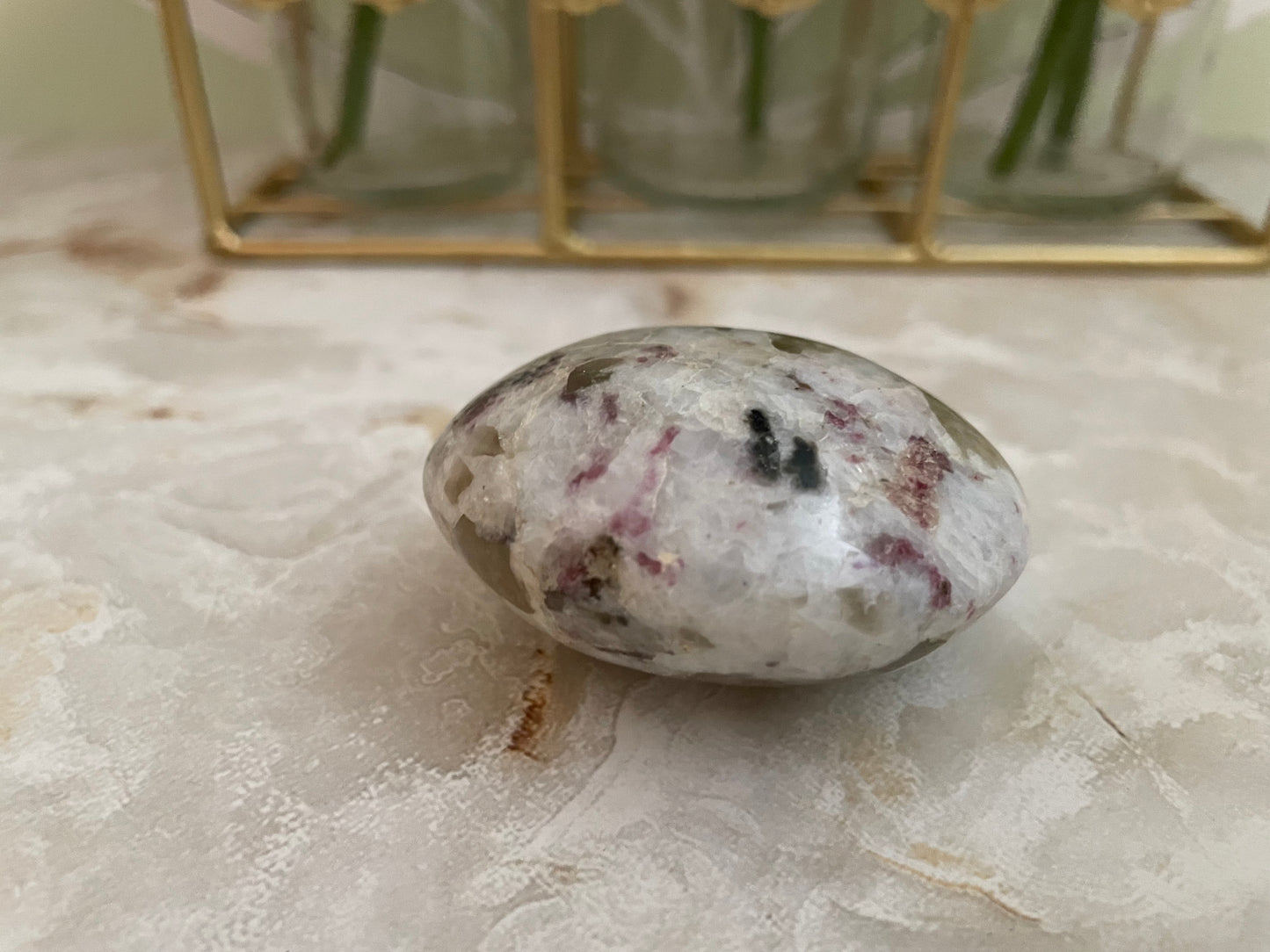 Beautiful Ruby in Feldspar Palm Stone