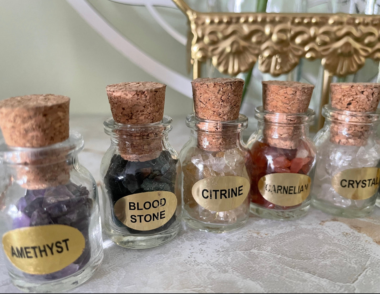 Stone Chips Bottles Assortment - Choose from 12 Crystal types!