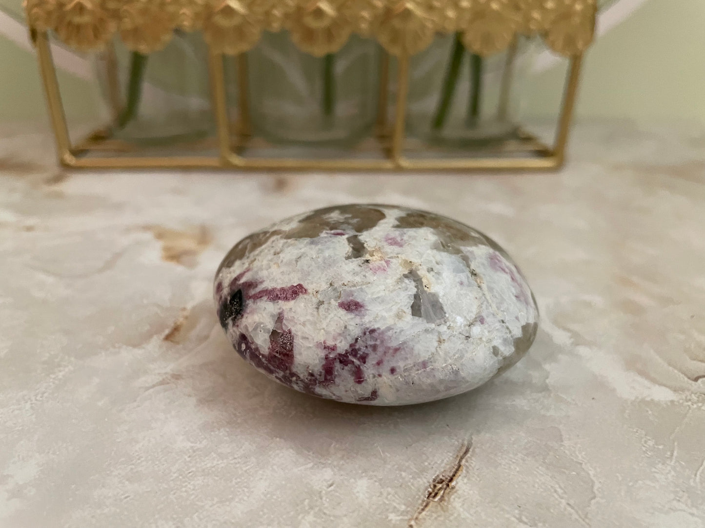 Beautiful Ruby in Feldspar Palm Stone