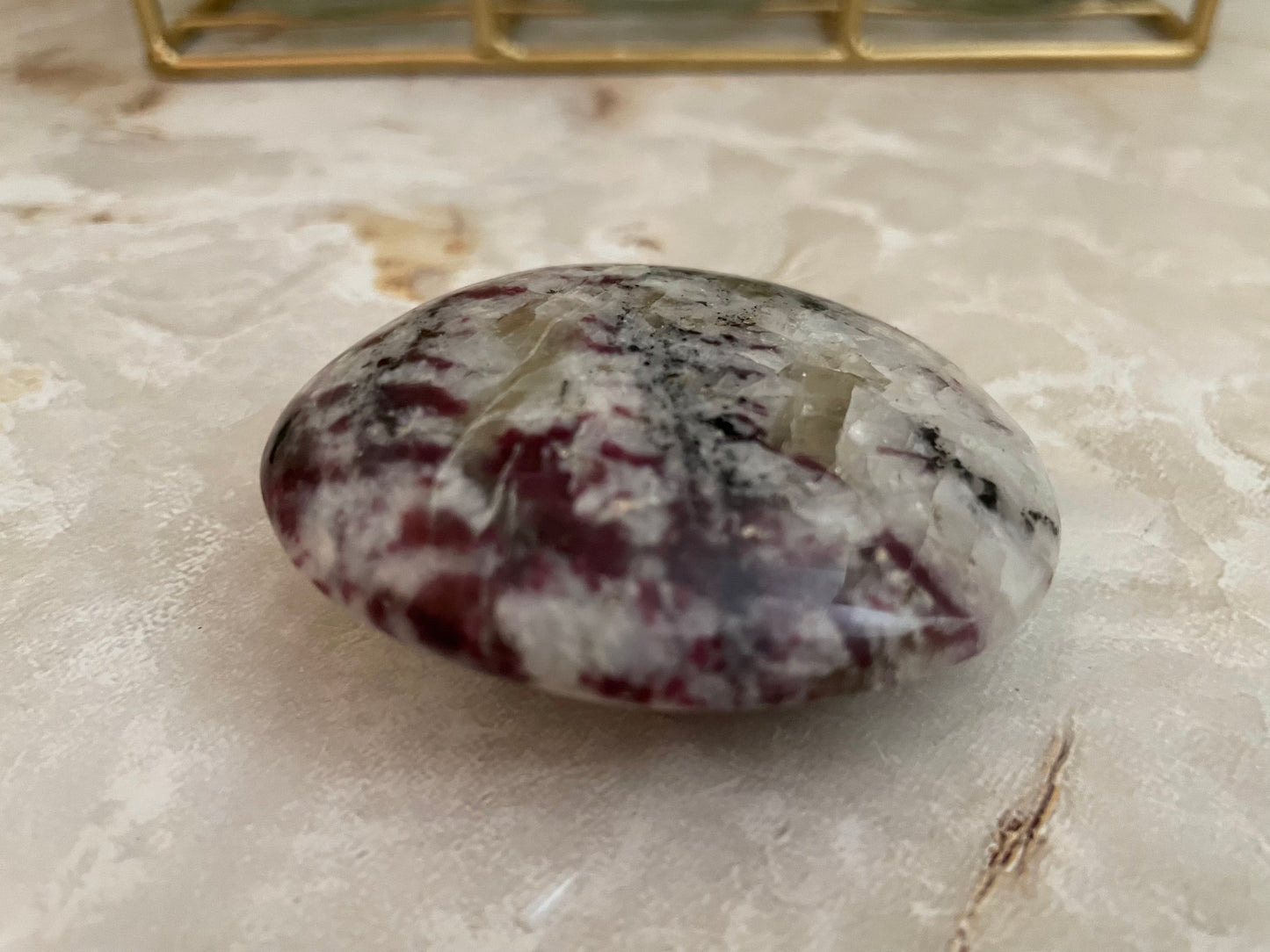 Beautiful Ruby in Feldspar Palm Stone