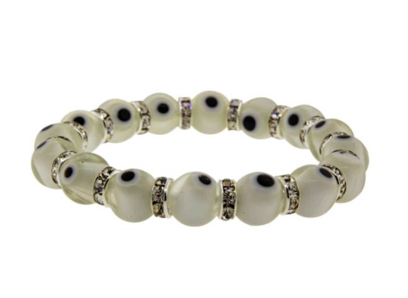 Protect yourself from evil thoughts, spells and ritual with the White Evil Eye bracelet