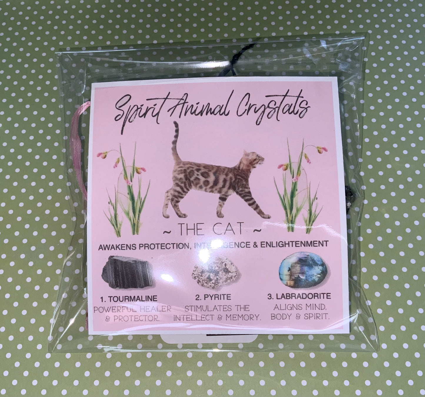 Spirit animal crystal gift set - The cat