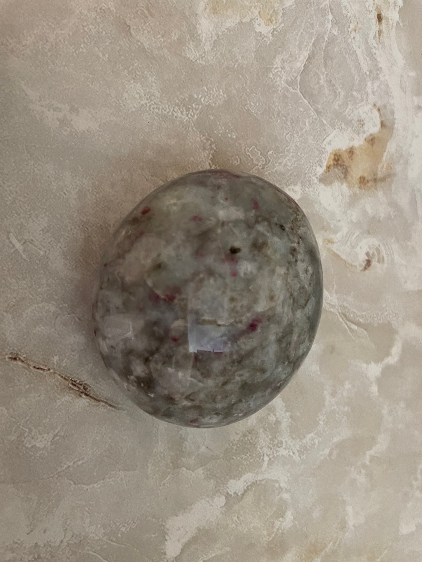 Beautiful Ruby in Feldspar Palm Stone