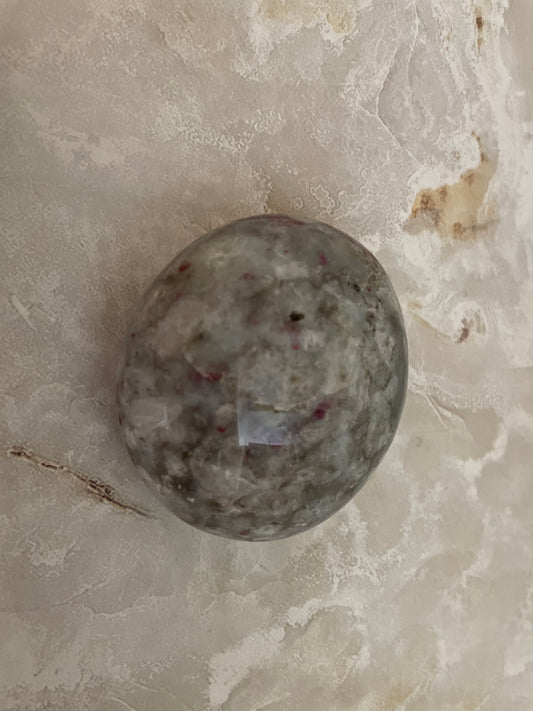 Beautiful Ruby in Feldspar Palm Stone