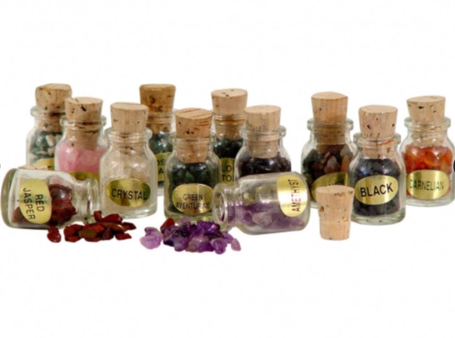 Stone Chips Bottles Assortment - Choose from 12 Crystal types!
