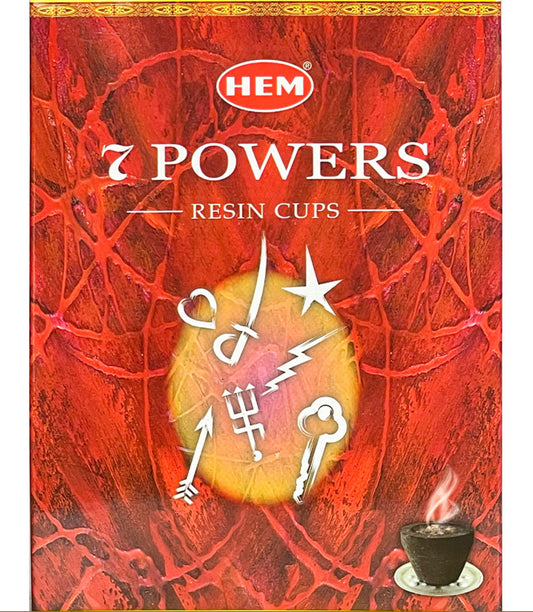 Hem Resin Cups - 7 Powers - Chakra Incense (Pack of 10)