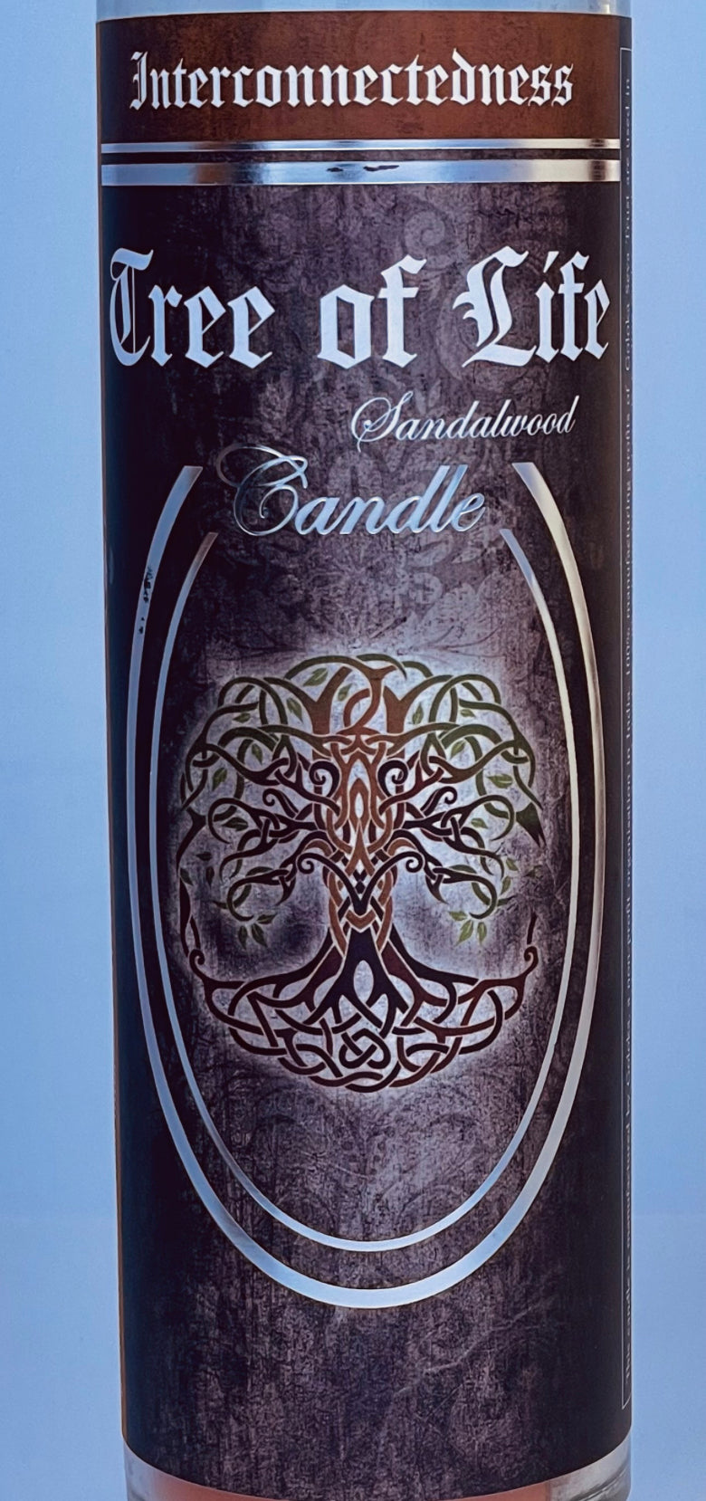 7 Day Glass Ritual Candle - Tree of Life - Sandalwood - 290 grams