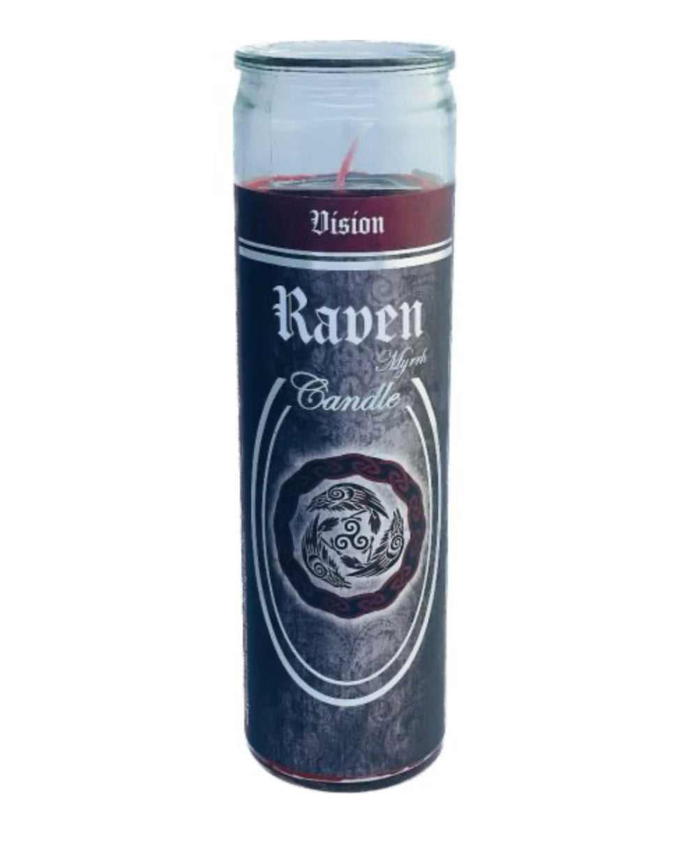 7 Day Glass Ritual Candle - Raven - Myrrh - 290 grams
