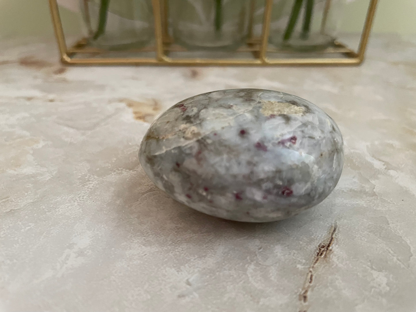 Beautiful Ruby in Feldspar Palm Stone