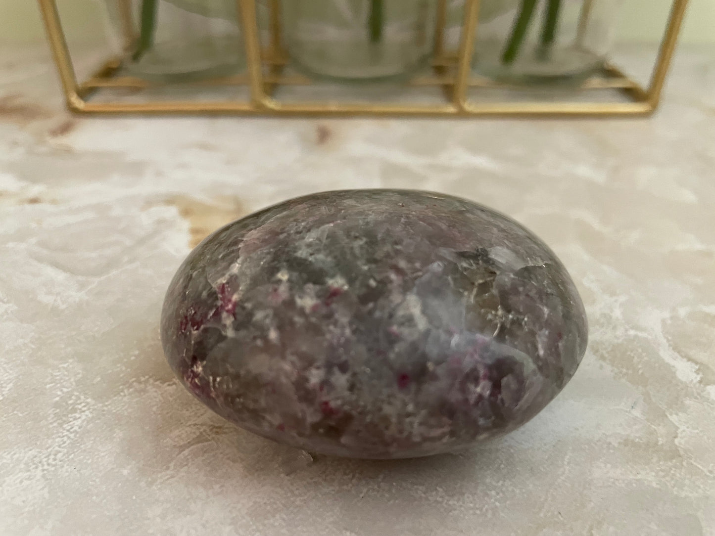 Beautiful Ruby in Feldspar Palm Stone