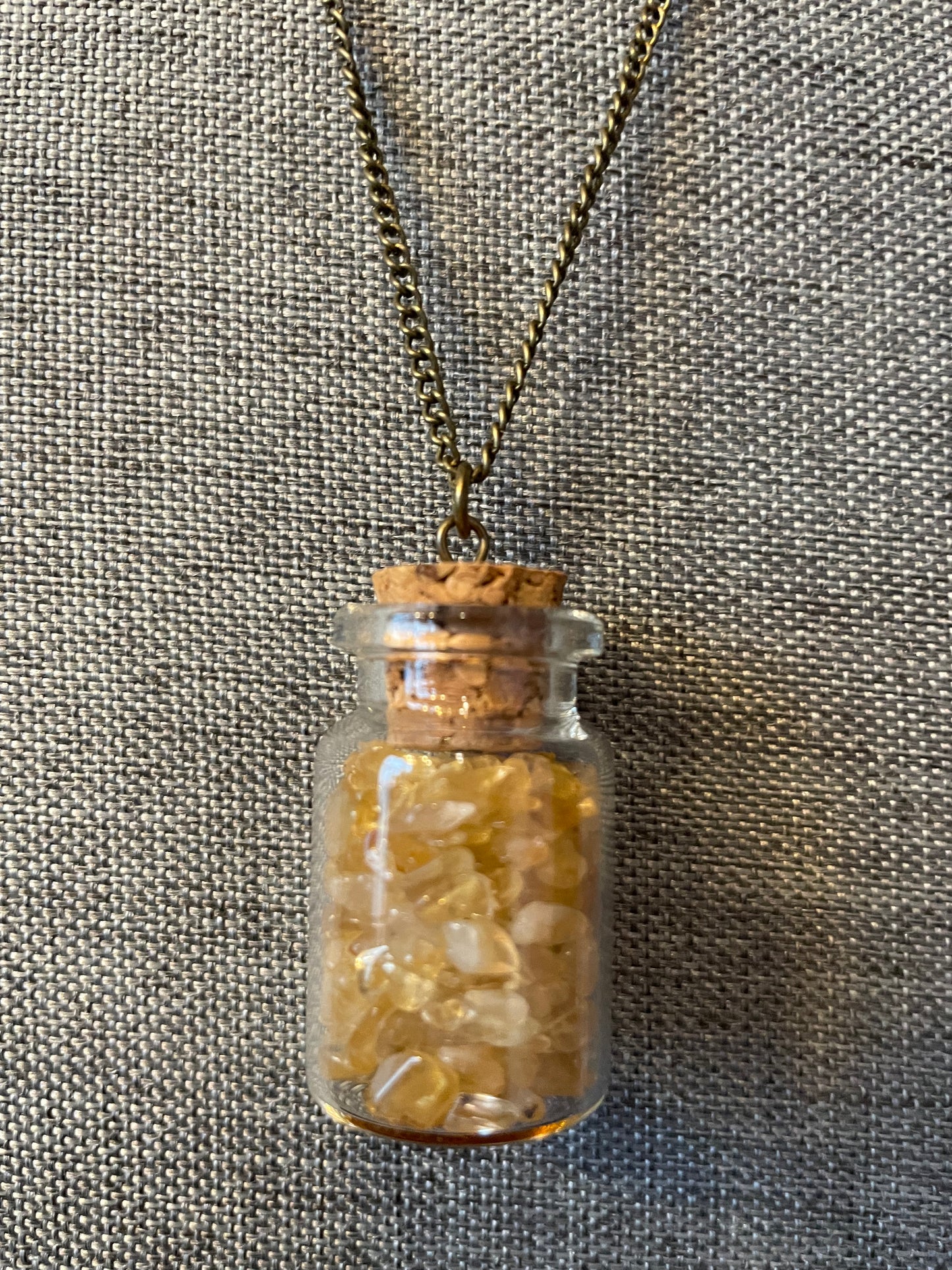 Stone Chips Bottle Necklace Assortment - Choose from 8 Crystal types!