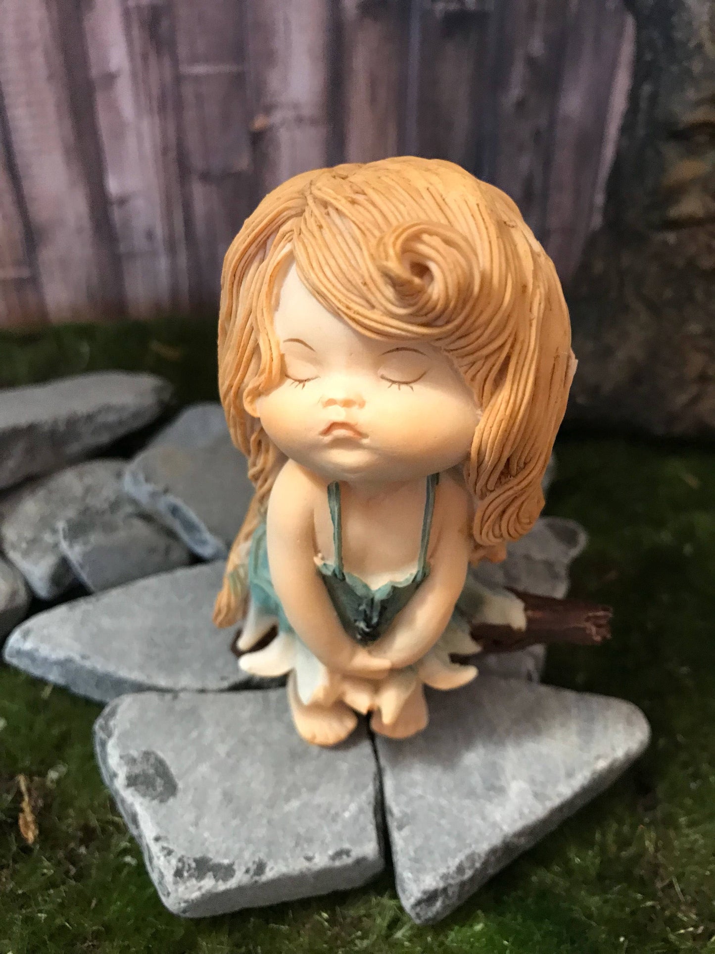 Sweet sassy little fairy figurine, chubby cheeks fairy girl, fairy garden figurine, Miniature garden accessories, adorable fairy baby girl