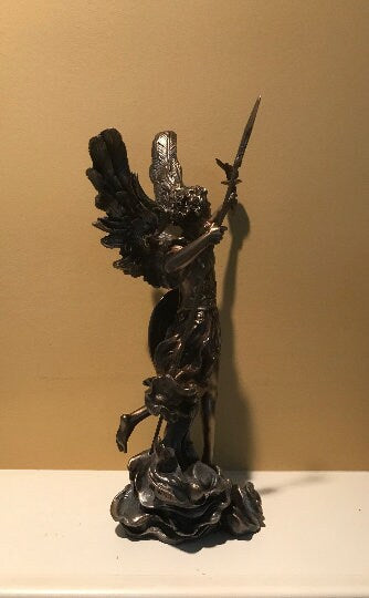 Archangel Uriel bronze statue recovery angel Archangel of Fire Angel of Wisdom Recovery gift Sobriety gift Bronze archangel statue