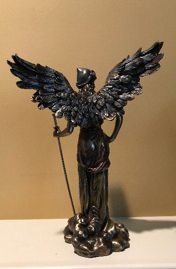 Archangel Gabriel, archangel bronze statue, Archangel Gabriel of revelation, strength & communication, Angel recovery gift, sobriety gift