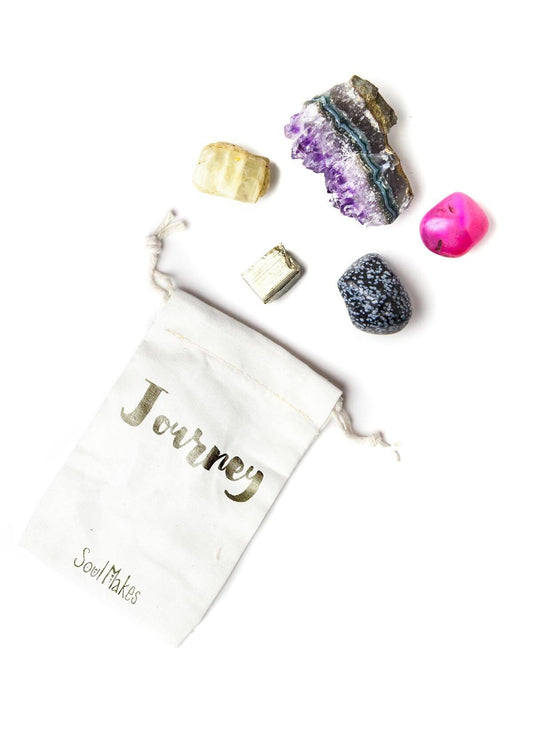 Not all who wander are lost.  Don't leave home without this Journey Crystal Set Perfect to enhance your adventure Travelers Gift