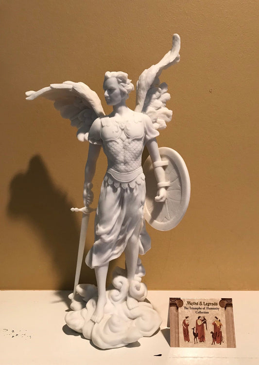 Archangel Michael Angel of Peace and Justice Angel white figurine Angel Collectors Recovery angel gift sobriety gift St Michael angel