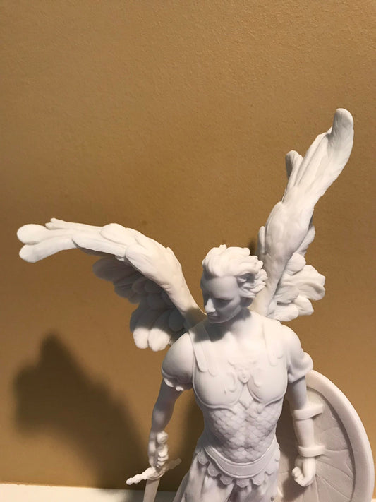 Archangel Michael Angel of Peace and Justice Angel white figurine Angel Collectors Recovery angel gift sobriety gift St Michael angel