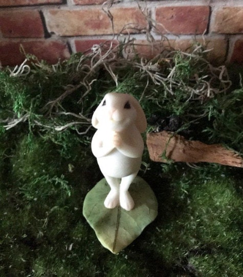 Sweet Namaste yoga bunny pose bunny figurine Standing Namaste Pose Namaste pose yoga rabbit